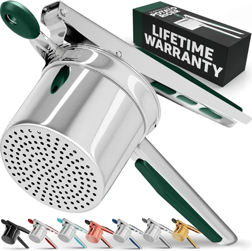 Vista 10 de PriorityChef - Prensa de papas grande de 15 onzas, de acero inoxidable resistente, herramienta de cocina, prensa y triturado para un puré de papas