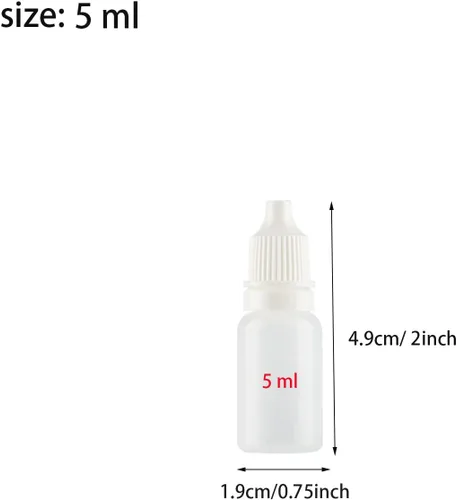 Vista 2 de 30 unids 0.2 fl oz botella de plástico vacía exprimible cuentagotas de plástico botella cuentagotas de plástico contenedor portátil con tapón