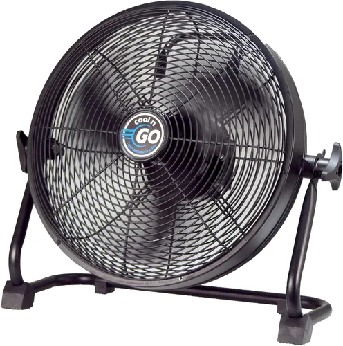 HydroMist Cool n Go Ventilador inalámbrico recargable para exteriores de 12 pulgadas, ventilador ultraportátil y recargable, puerto de carga USB,