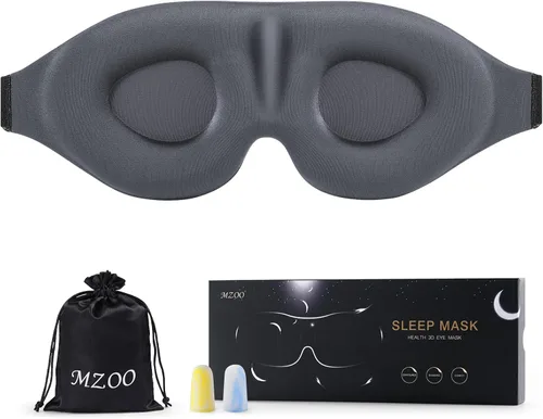 Vista 11 de MZOO - Máscara de dormir de lujo para dormir de espalda, lateral, bloqueo completo de luz, máscara de ojos para dormir, antifaz nocturno, 3D de cero