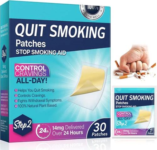 Vista 9 de Parches para dejar de fumar Paso 1, 21 mg de ayuda para dejar de fumar, parche del sistema transdérmico, 30 unidades, calcomanías para dejar