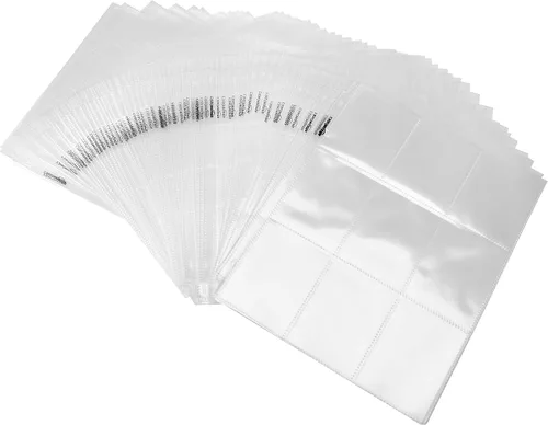 Vista 3 de Yaxa Basics Hojas de 9 protectores de tarjetas coleccionables para almacenamiento y protección, carga superior, transparente, paquete de 100