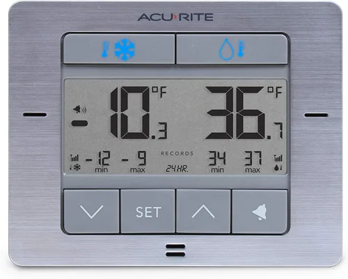 Vista 5 de AcuRite Termómetro digital inalámbrico para nevera y congelador con alarma, temperatura máxima/mínima para el hogar y restaurantes (00515M) 4.25" x