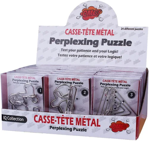 VolksRose Juego de 24 rompecabezas de alambre de metal, juego clásico de rompecabezas de metal, juego inteligente de inteligencia intelectual, juego