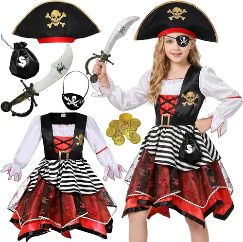 Disfraz de pirata para niñas de Halloween