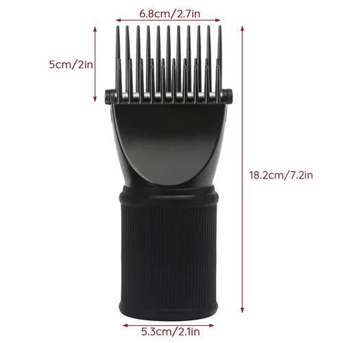 Vista 6 de Segbeauty Accesorio de peine para secadora de pelo, accesorios de cepillo negro para secadora de pelo, boquilla concentradora de 1.69-1.76 pulgadas