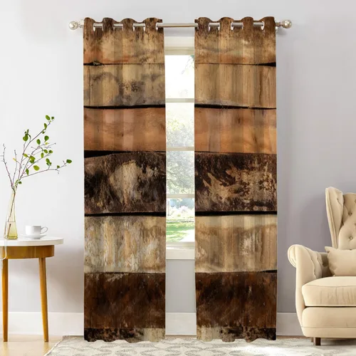 Vista 94 de Shrahala Floral Abstract Design Tier Curtains for Kitchen Windows, Minimalist Flower Illustration Window Curtain Panels Multilayer Polyester