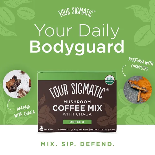 Vista 6 de Cuatro mezclas de bebidas de hongos Sigmatic con Reishi y Cordyceps Cacao caliente y café instantáneo en polvo