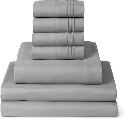 Vista 64 de Mellanni - Juego de sábanas individual de 4 piezas de la colección icónica, (incluyendo 2 fundas de almohada), bolsillo profundo de 16 pulgadas