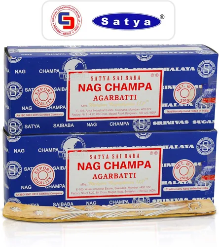 Vista 14 de Satya Sai Baba Nagchampa Insence - Paquete de 8.82 oz con soporte para varillas de incienso Raajsee, Insense Sticks Nag Champa Agarbatti