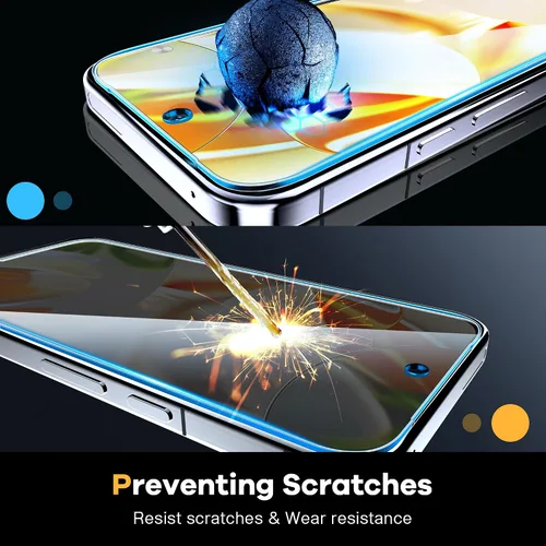 Vista 5 de AACL [Paquete de 3+3] Protector de pantalla de vidrio templado para Google Pixel 6a 5G de 6.1 pulgadas [2022] con protector de lente de cámara