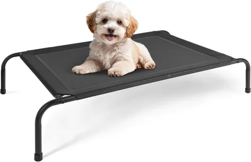 Simple Deluxe Cama elevada y refrescante para perro, cunas portátiles elevadas para perros, patas antideslizantes, duradera, portátil, para Negro
