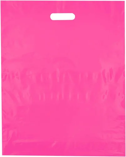 Vista 17 de Bolsas de compras de plástico con asas troqueladas de 9x12, negras, 100/cs – Bolsas marca directa