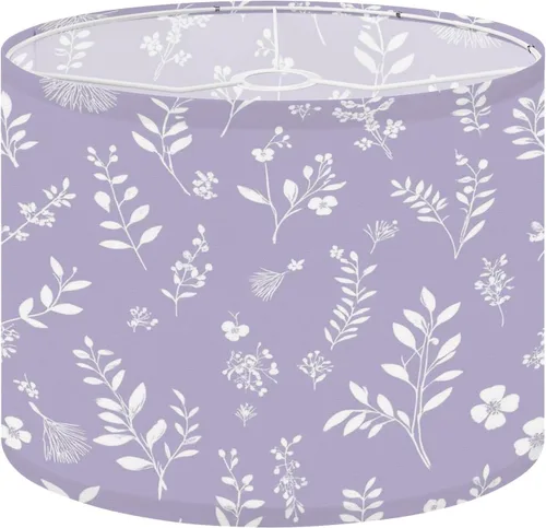 boho Lampshades Lamp Shades 11"x11"x9" Violet Scripture Leaves Flowers Branches Floral Motifs Organic Shapes Light Shade for Table Lamps Floor Lamps