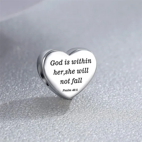 Vista 5 de MUERDOU Dije de corazón, pulsera cristiana con versículo bíblico para oración, fe, religiosa, regalos para mujeres