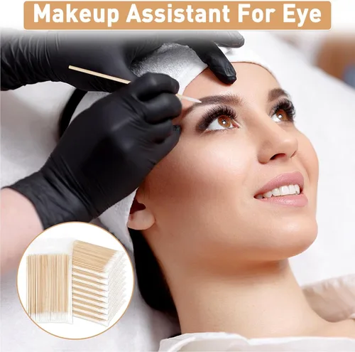Vista 7 de Fenshine 1000 hisopos de algodón microblading, punta puntiaguda, hisopos de algodón, palitos de madera, aplicador de punta de algodón, suministros