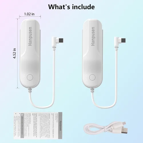 Vista 6 de Paquete de 2 baterías de realidad virtual compatibles con Oculus Quest 2,5000 mAh, banco de energía para OculusMeta Quest 2, correa original