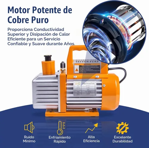 Vista 3 de BACOENG Juego de bomba de vacío y medidor de aire acondicionado de 4 CFM, bomba de vacío HVAC con detector de fugas para refrigerantes R134a R410a