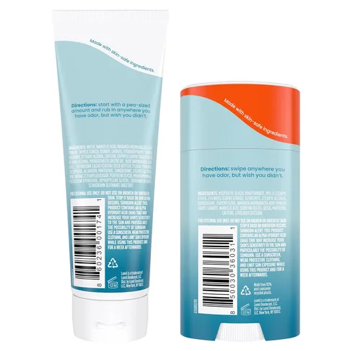 Vista 2 de Lume Desodorante para todo el cuerpo, crema invisible y sólido sin perfume, control de olores de 72 horas, sin aluminio y bicarbonato de sodio
