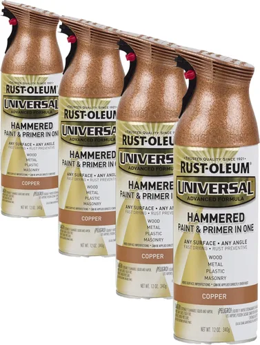 Vista 52 de Rust-Oleum 267298-6PK Pintura en aerosol martillada universal para todas las superficies, 12 onzas, blanco, paquete de 6
