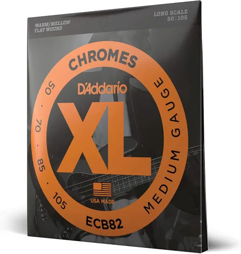 Vista 15 de D'Addario XL Chromes Cuerdas de Guitarra Bajo con Entorchado Plano - ECB81M - Escala Media - Regular Ligero, 45-100