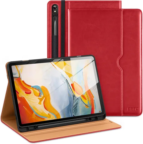 Vista 10 de DTTO Funda de cuero prémium con soporte para S-Pen para Samsung Galaxy Tab S9, versión 2023 [SM-X710/X716B/X718U], con soporte para S-Pen y apagado