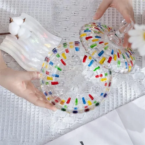 Vista 7 de MAGCOLOR Elegant-Hand Painted Colorful Large Crystal Glass Candy Box,Christmas Candy jars with Lid,Storage Jewelry Jar,Candy dish covered,Great Gift