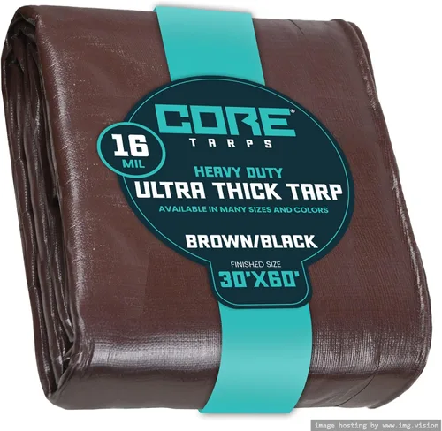 Vista 170 de Core Tarps - Lona resistente de 16 mm. / .62 pulgadas, impermeable, resistente a los rayos ultravioleta, a prueba de rasgaduras y roturas, lona