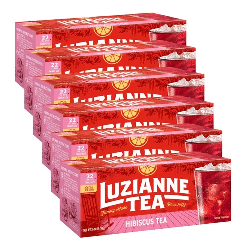 Vista 5 de Bolsitas de té helado Luzianne sin endulzar, tamaño familiar, té negro, 22 unidades (caja de 1)