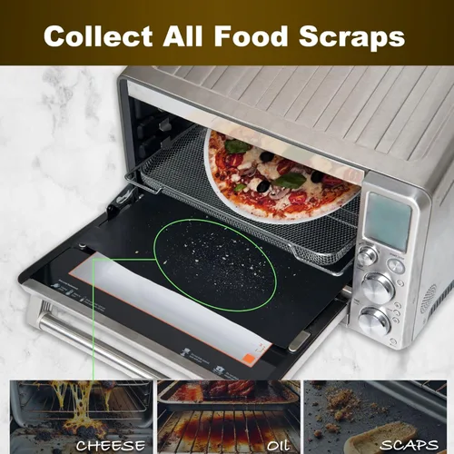 Vista 4 de Paquete de 4 forros para freidora de aire Emeril Lagasse Everyday de acero inoxidable 360, alfombrilla de hornear resistente al calor