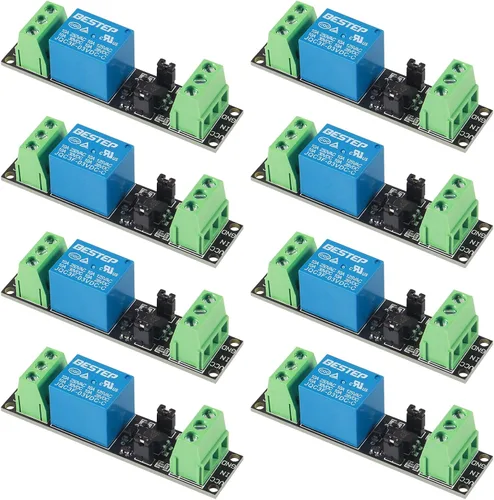 AITRIP Paquete de 8 módulos de interruptor de alimentación de relé de 3 V 1 canal con optoacoplador opto aislamiento disparador de alto nivel para 8