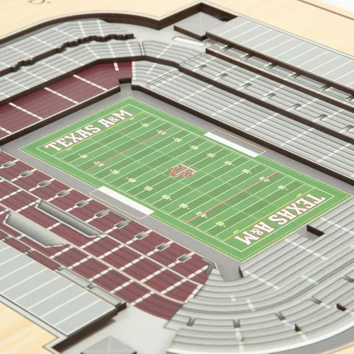 Vista 3 de YouTheFan - Póster para pared de la NCAA, vista de estadio en 3D de 5 niveles, Marrón