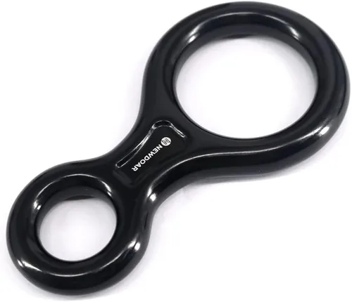 Vista 6 de NewDoar Equipo de escalada Equipo de descenso Placa de aparejo 40kN Rescate Figura 8 Descender con Oreja Grande Bent-Ear para Escalada Belaying