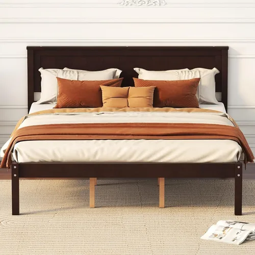Vista 25 de Harper & Bright Designs Base de cama individual con cabecero y estribo, cama de plataforma de madera tamaño individual con soporte de listones