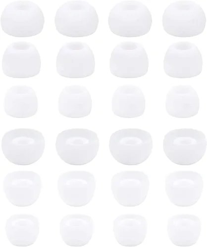 Vista 4 de 12 pares de puntas de auriculares de silicona de repuesto compatibles con Skullcandy Sesh Evo y otros auriculares de 3.8mm a 5.5mm, S/M/L Negro