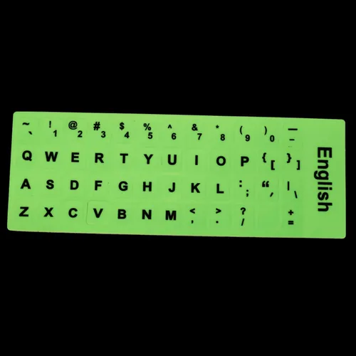 Vista 6 de PATIKIL Calcomanías inglesas para teclado que brillan en la oscuridad, cubierta universal luminosa de repuesto para computadora de escritorio