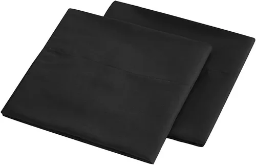 Vista 5 de QINU KEONU Juego de sábanas de microfibra cepillada de 4 piezas, color negro, de lujo, de 1500 hilos, suave y refrescante, juego de sábanas de hotel