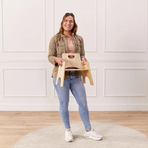 Vista 11 de ECR4Kids Silla apilable de madera para niños pequeños, 8 pulgadas, muebles para niños, natural, paquete de 2