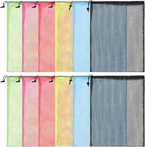 Vista 18 de iMucci 13 "X15.5" 100 piezas de malla de lavandería con cordón bolsa de nailon con cordón de cierre