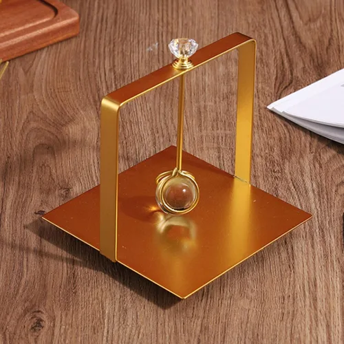 Vista 5 de UPKOCH Metal Napkin Holder for Tabletop, Gold Square Standing Napkin Dispenser with Weighted Arm, Sturdy Metal Tissue Organizer for Kitchen