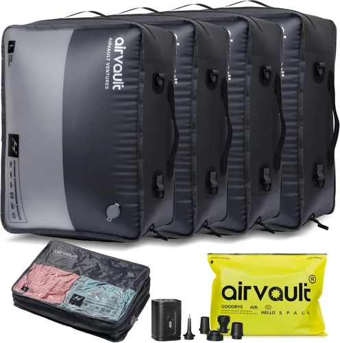 Vista 15 de AirVault - Bolsa de viaje reutilizable de compresión al vacío para maleta y mochila, reciclada, IP67, impermeable, ahorradora de espacio