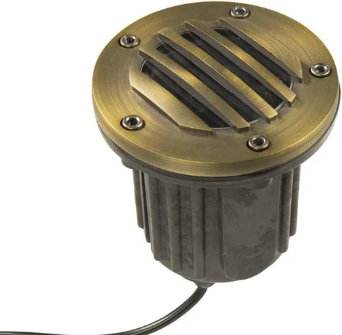 Vista 11 de Luz de pozo de latón de 12 V (parte superior blindada) con bombilla LED MR16 de 5W 2700K