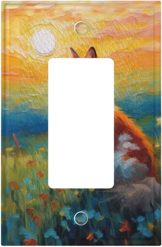 Vista 148 de Cubiertas Decorativas de Arte para Interruptores de Luz de Hojas de Otoño Placa de Pared de Palanca Individual Cubierta Decorativa para Interruptor