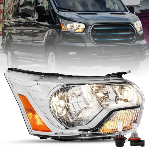 Vista 11 de SOCKIR Conjunto de faros delanteros de carcasa cromada para Ford Transit Van 150 250 350 HD de repuesto para Ford Transit Van 150 250 350 HD, lado