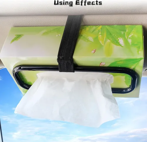 Vista 6 de 1 PC Auto Accesorios Car Sun Visor Tissue Box Holder Papel Toalla Servilleta Caja Cubierta Asiento Soporte Portátil Coche Organizador