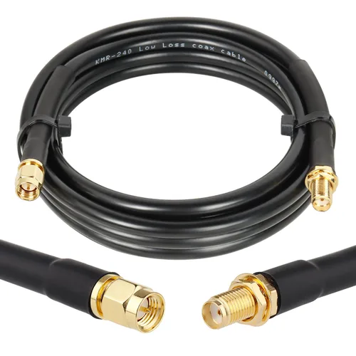 Vista 12 de XRDS -RF Cable SMA de 1 pie, cable de extensión SMA con conector SMA macho a SMA hembra de 50 ohmios KMR240 cable coaxial SMA de baja pérdida