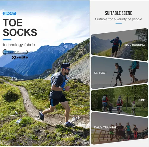Vista 5 de AONIJIE 3 pares de calcetines de dedos para hombres y mujeres, de alto rendimiento, atléticos, para correr, cinco dedos