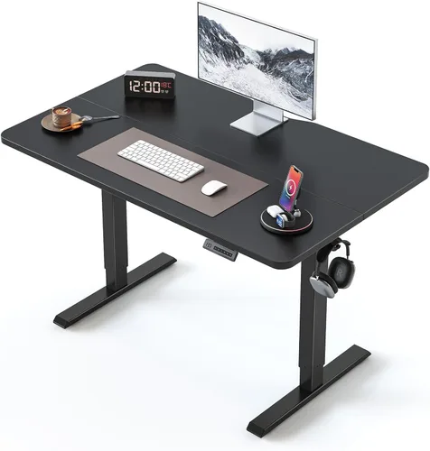 BANTI Escritorio de pie de 40 × 24 pulgadas, ergonómico, altura eléctrica ajustable, para sentarse y ponerse de pie, escritorio de oficina para Negro