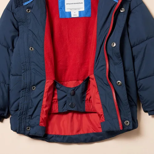 Vista 5 de Tienda Essentials Chaqueta acolchada pesada con capucha para bebés, niños pequeños y niños