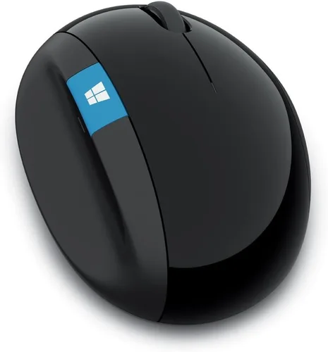 Vista 2 de Microsoft Sculpt - Ratón ergonómico, negro - Ratón inalámbrico para una comodidad natural de la muñeca con rueda de desplazamiento de 4 vías